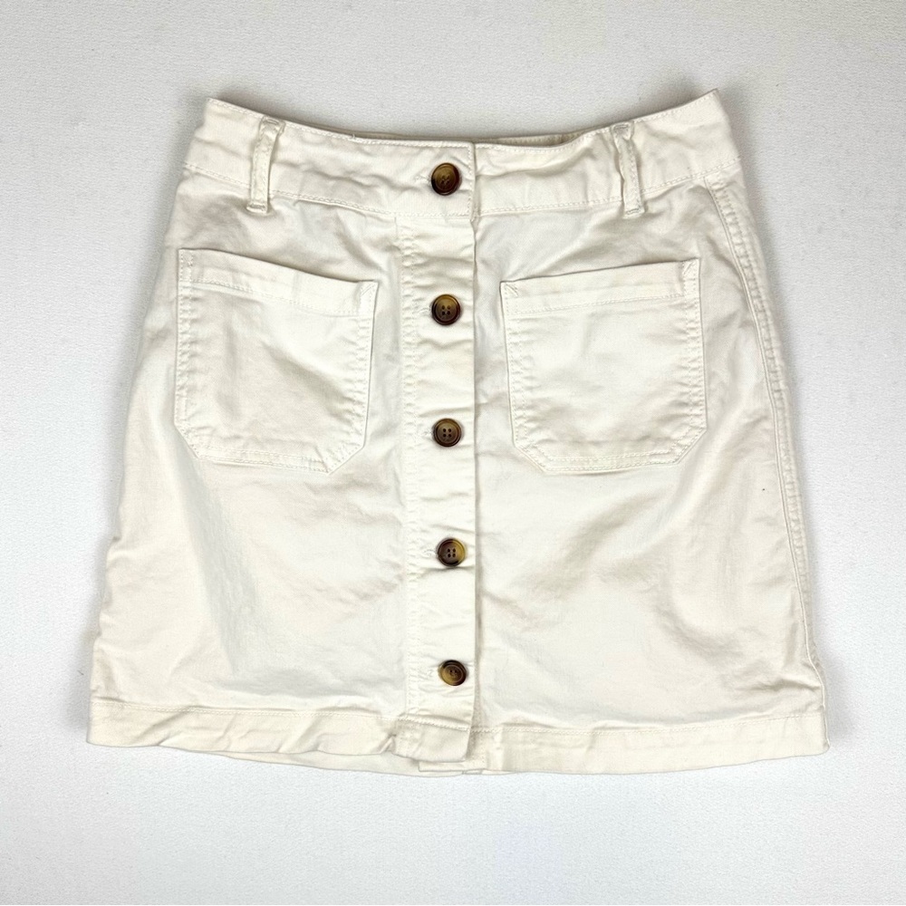 Marine Layer Emilia Mini Button Skirt Coastal Summer White